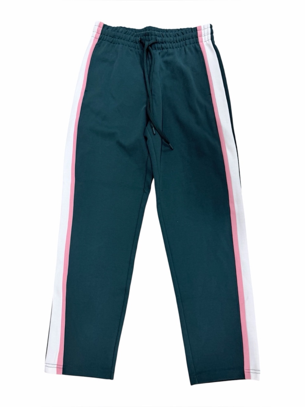 The Upside Teal Track Pants with Pink & White Side Stripes Size Small